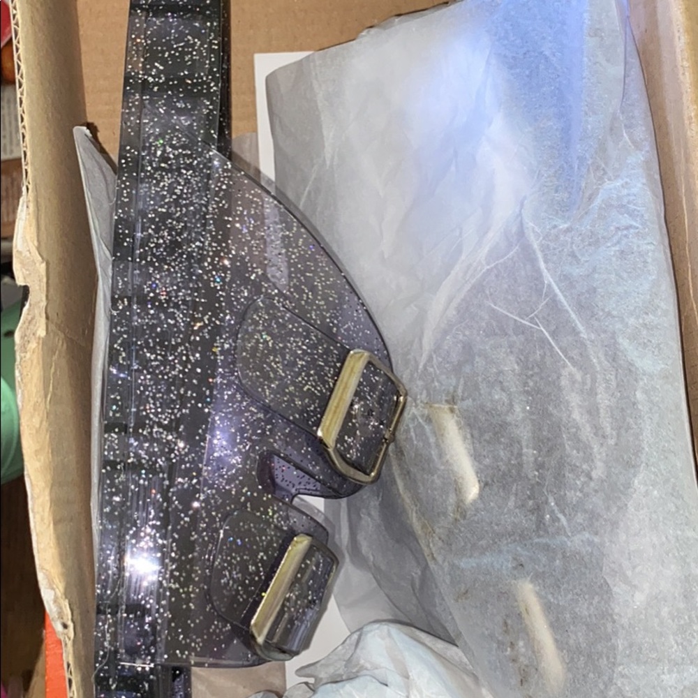 Glitter two strap sandals